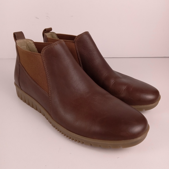 Dansko Shoes - Dansko Louisa Chelsea Boots Brown Burnished Calf Leather Womens EU 41 US 10.5-11